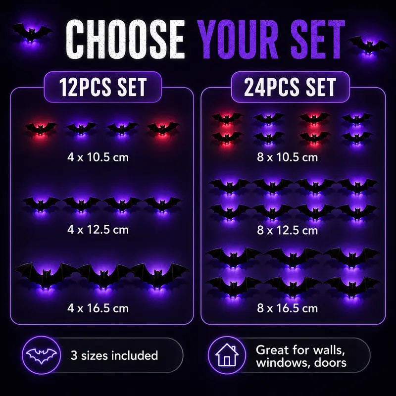 3D LED Bat Wall Decorations