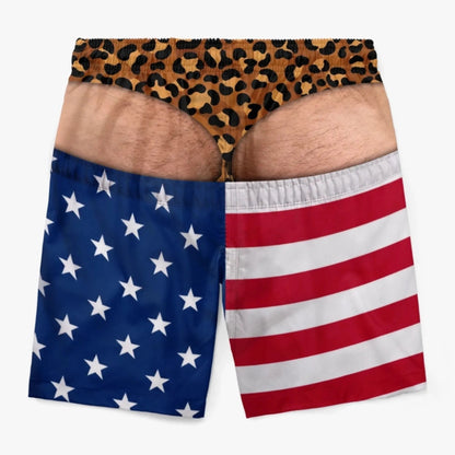 BUY 2,GET 10%OFF -- Funny Patriotic Men Swim Trunks - Personalized Birthday Gifts