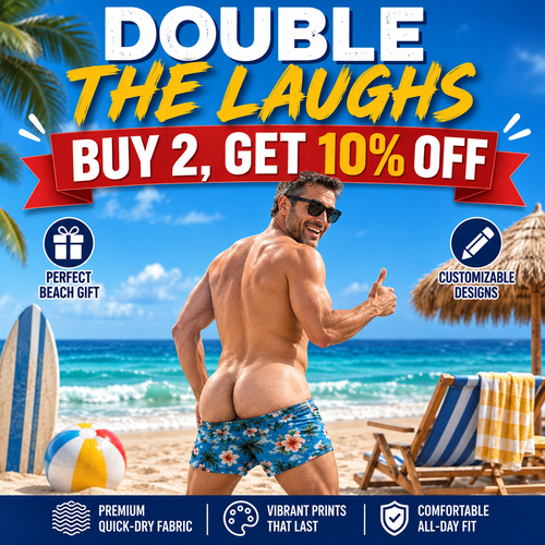BUY 2,GET 10%OFF -- Funny Patriotic Men Swim Trunks - Personalized Birthday Gifts