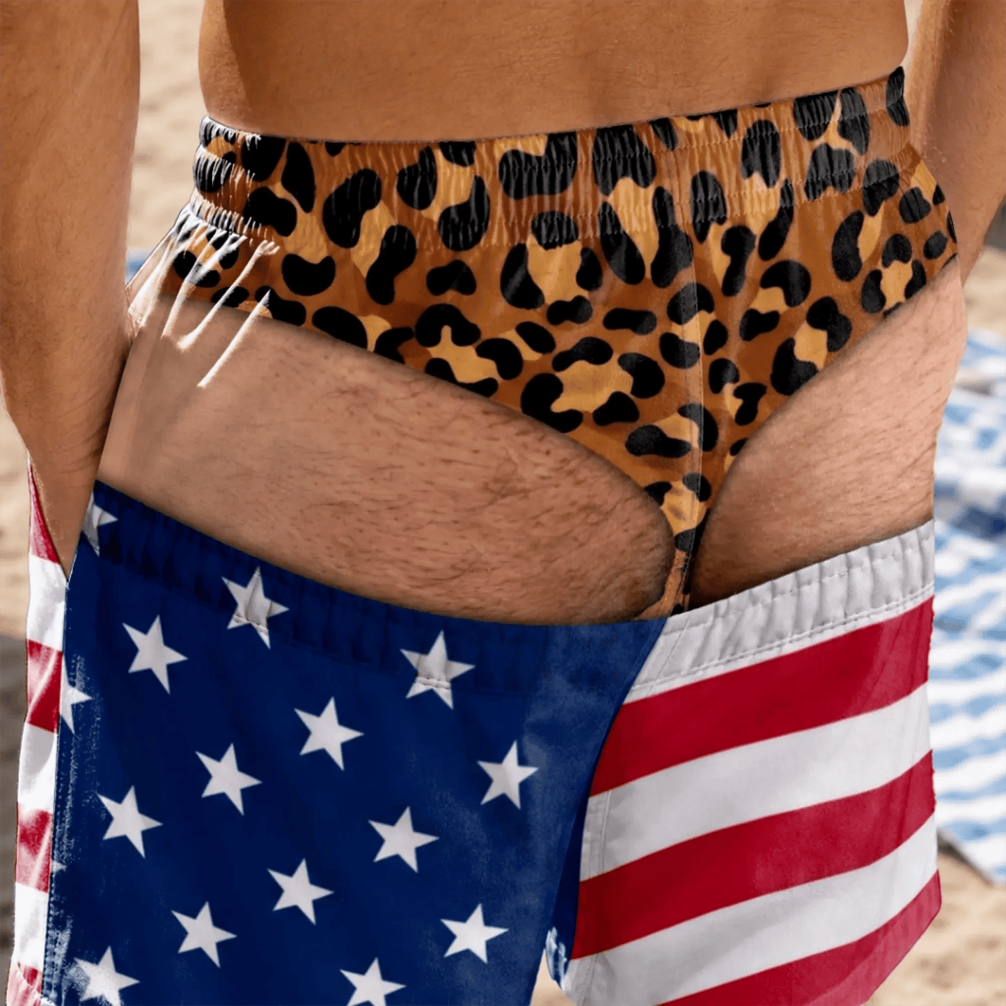 BUY 2,GET 10%OFF -- Funny Patriotic Men Swim Trunks - Personalized Birthday Gifts